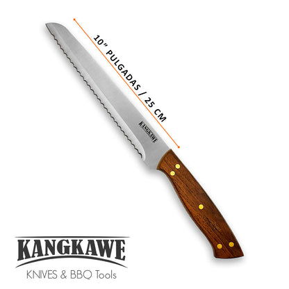 Cuchillo 10 Pan Sierra Kangkawe4#Acero