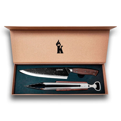 Set Parrillero Cuchillo Curacavi + Tenaza 10 Edición Limitada Kangkawe2#acero