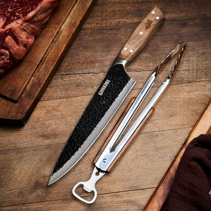 Set Parrillero Cuchillo Curacavi + Tenaza 10 Edición Limitada Kangkawe1#acero