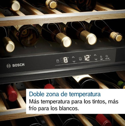 Cava de Vinos Integrable Vinoteca 2 Zonas Temperatura Ajustable Serie 6 Bosch4#Negro