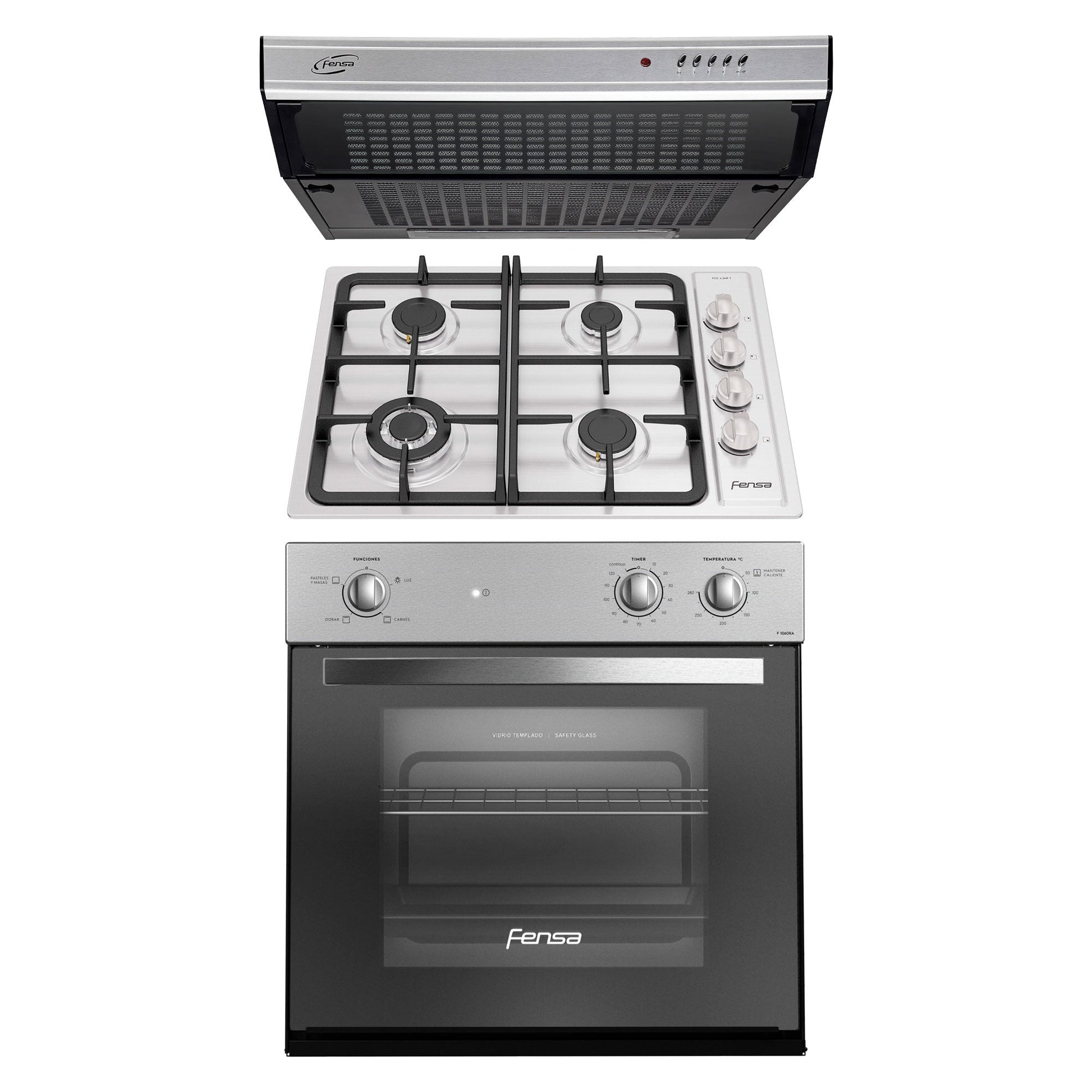 Kit Empotrado Horno F 1060RA + Encimera 4.3HF + Campana U6160 Fensa1#Acero