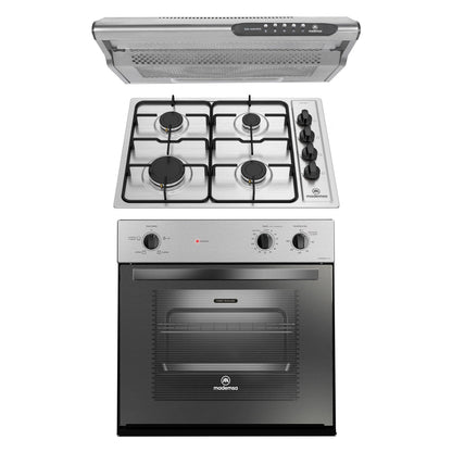 Kit Empotrado Horno M 140A + Encimera 435E + Campana M60 Mademsa1#Acero