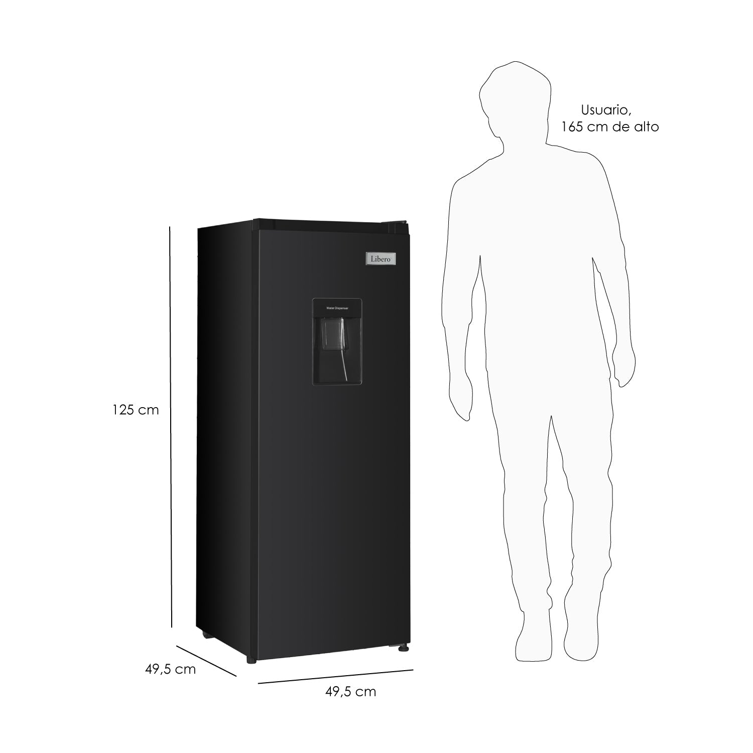 Refrigerador Monopuerta Frio Directo Lrm-178dfnw 167 Lts5#Negro