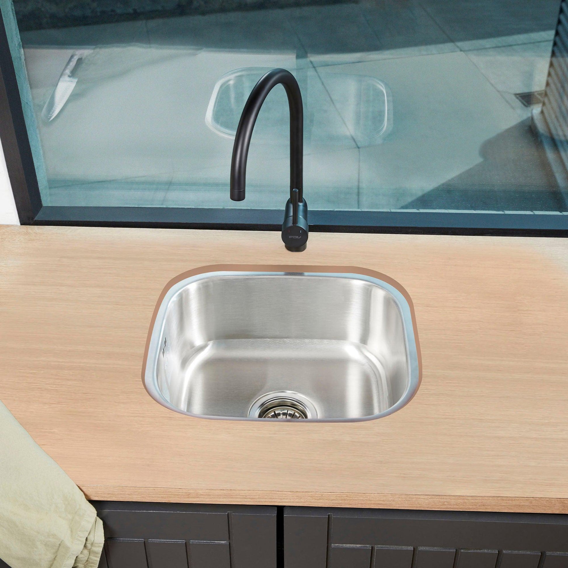 Lavaplatos Bajo Cubierta Acero Inox New Pio Square 1C FDV-Kitchen Center