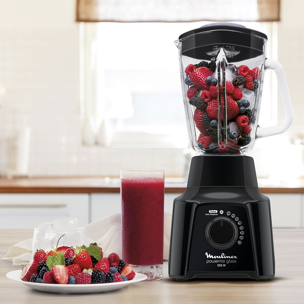 Licuadora Powermix 8V + Pulse 550W Moulinex1#Negro