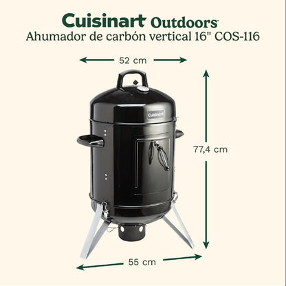 Ahumador De Carbón Vertical 16 Pulgadas Cuisinart4#Negro