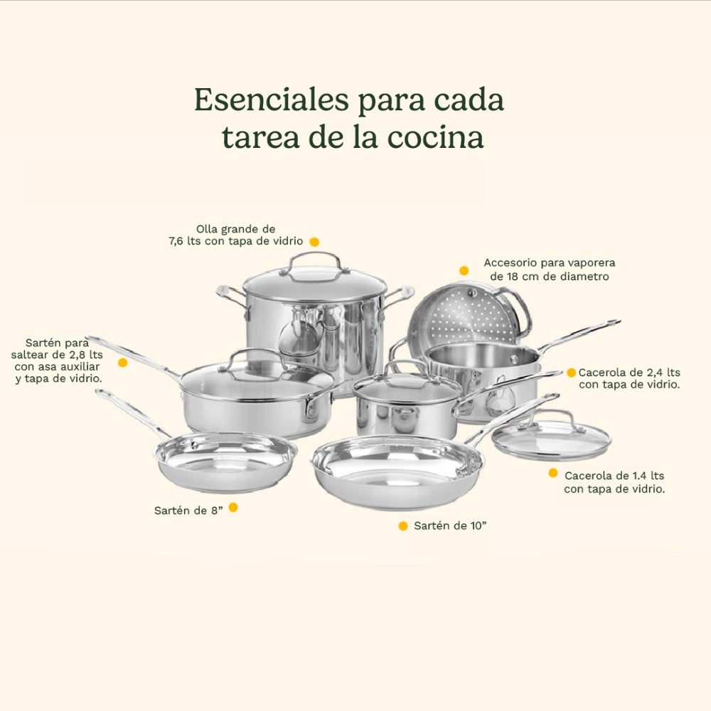 Batería De Cocina 11 Pzs Chef´s Classic Cuisinart6#Plateado