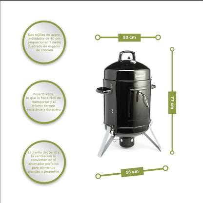 Ahumador De Carbón Vertical 16 Pulgadas Cuisinart5#Negro