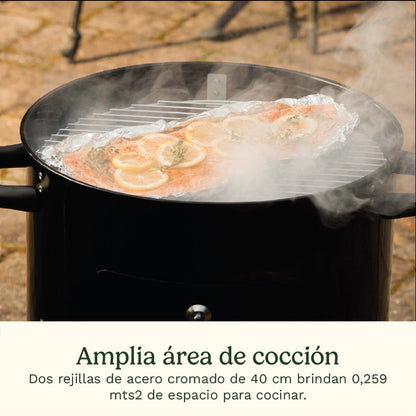 Ahumador De Carbón Vertical 16 Pulgadas Cuisinart7#Negro