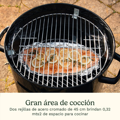 Ahumador De Carbón Vertical 18 Pulgadas Cuisinart6#Negro
