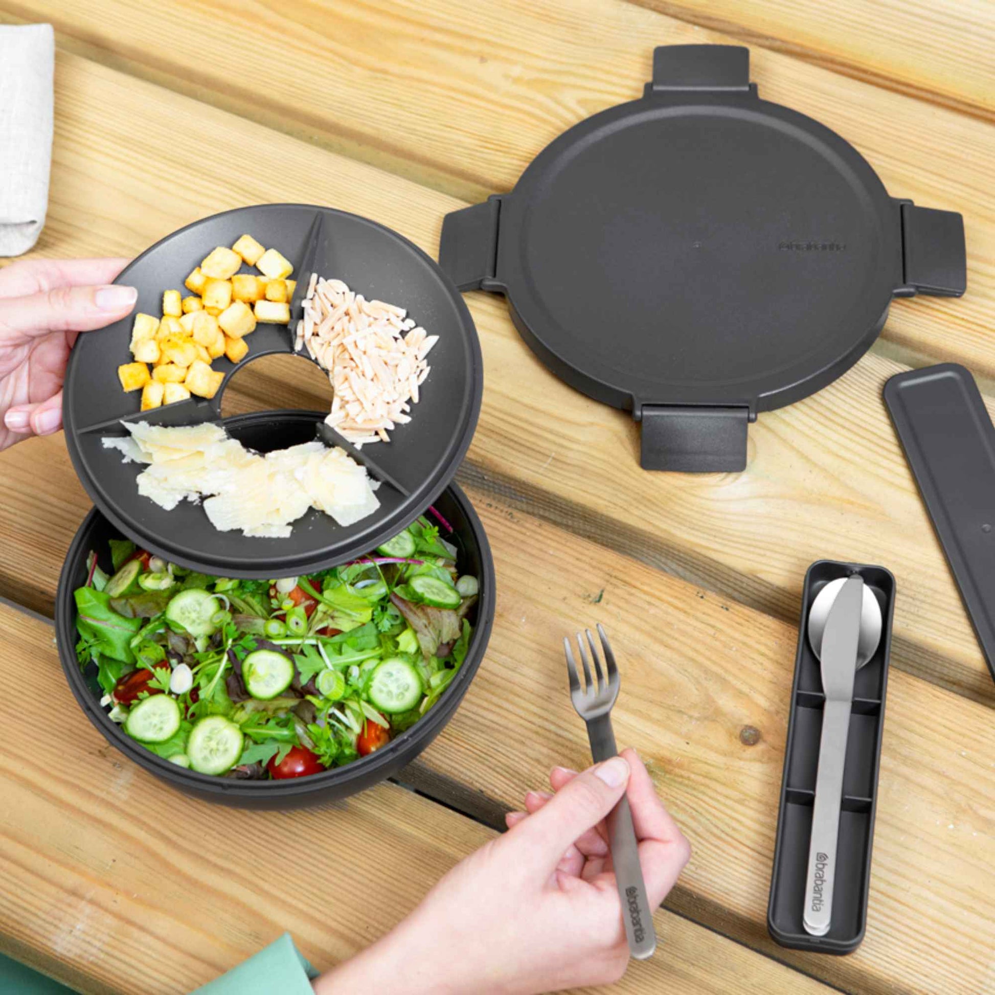 Bowl Plástico Para Ensalada Make & Take 1.3 Lts Brabantia6#Negro