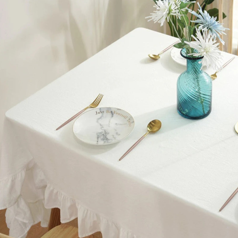 Mantel Rectangular Paula 140 cm x 220 cm Bohemik6#Blanco