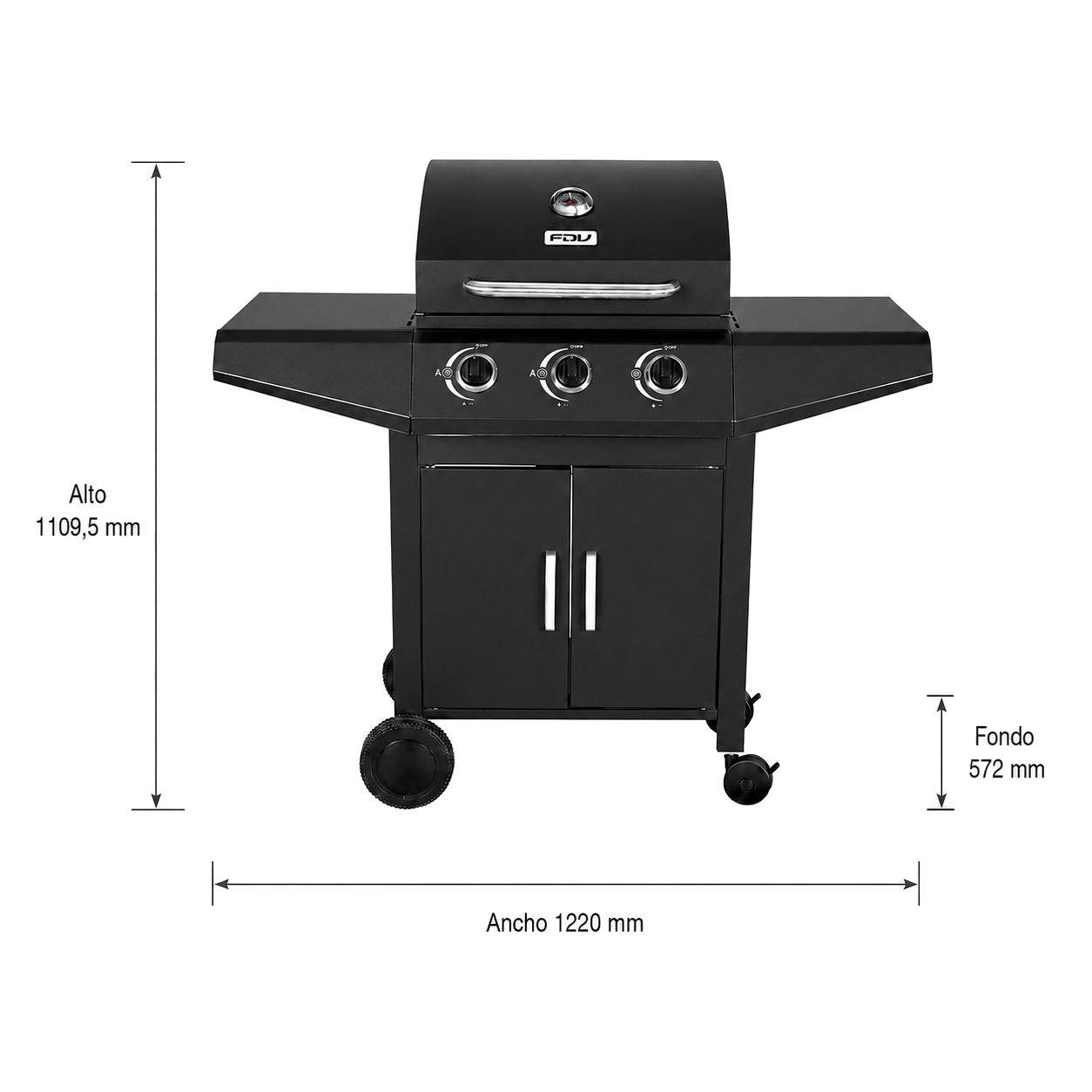 Parrilla a Gas Essence 3Q Black FDV