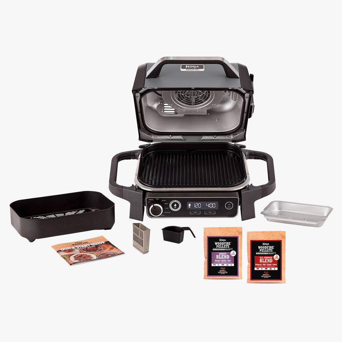 Parrilla Eléctrica Con Ahumador Woodfire Ninja4#Negro