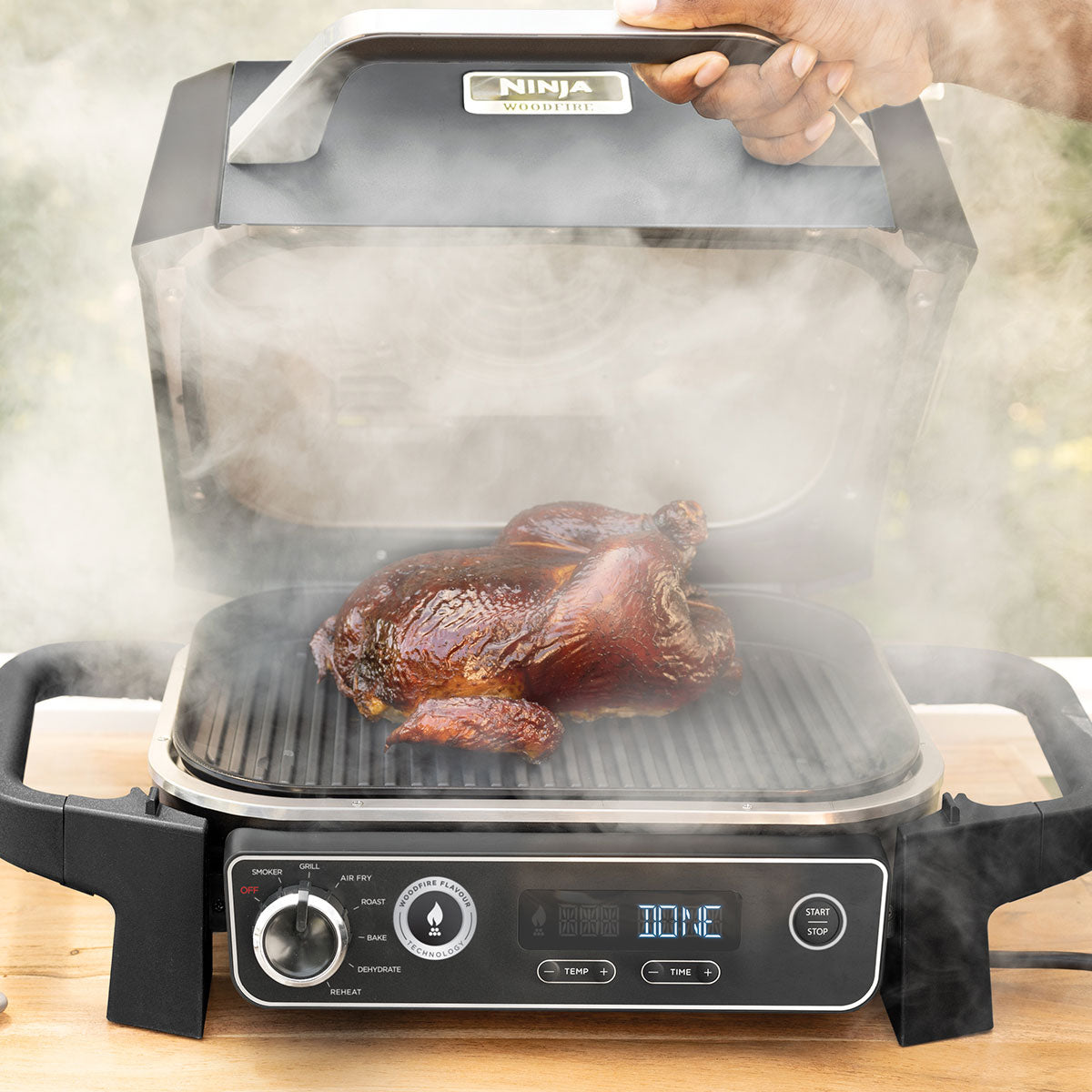 Parrilla Eléctrica Con Ahumador Woodfire Ninja2#Negro