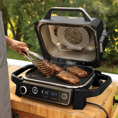 Parrilla Eléctrica Con Ahumador Woodfire Ninja6#Negro