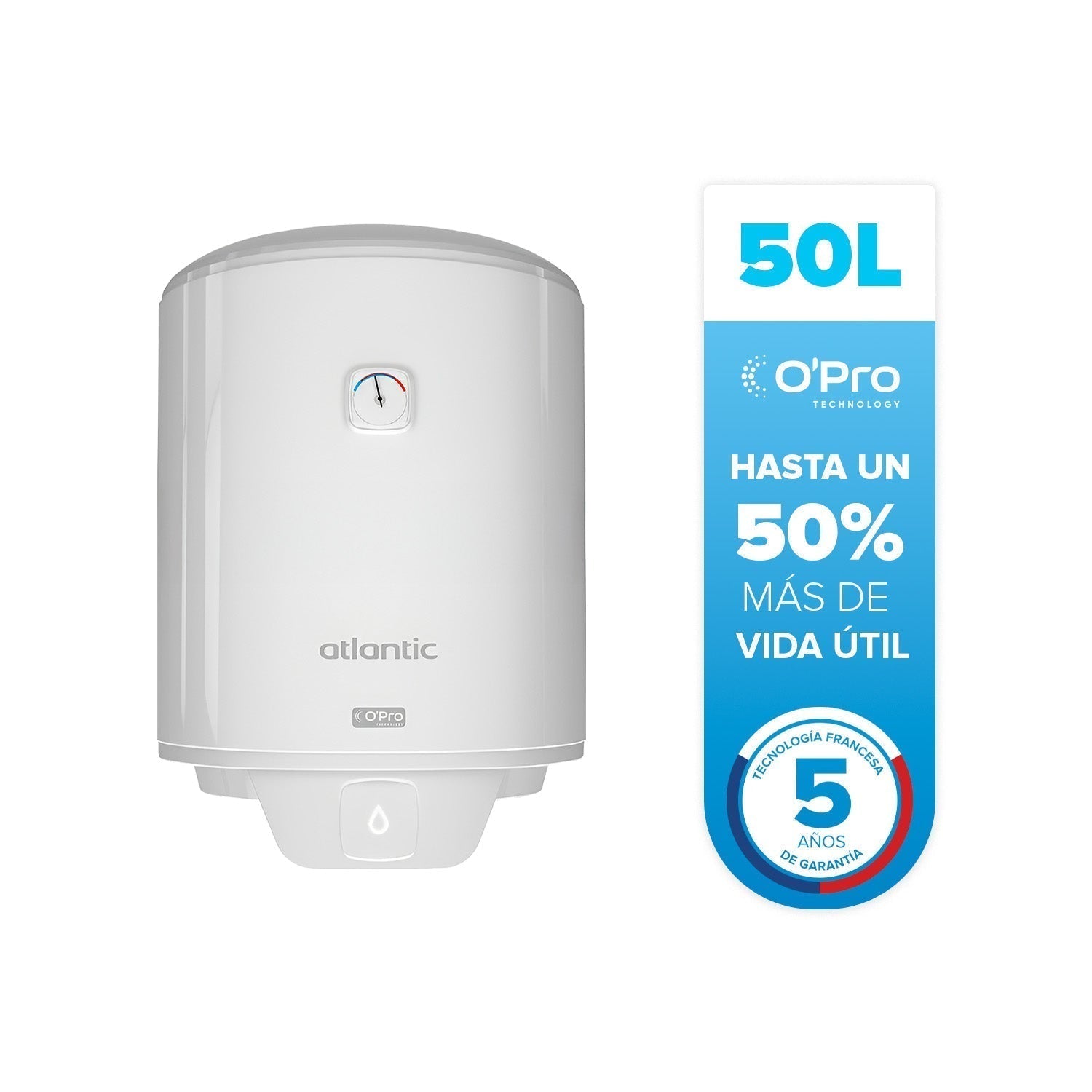 Termo Eléctrico Opro + 50 Lts Atlantic1#Blanco