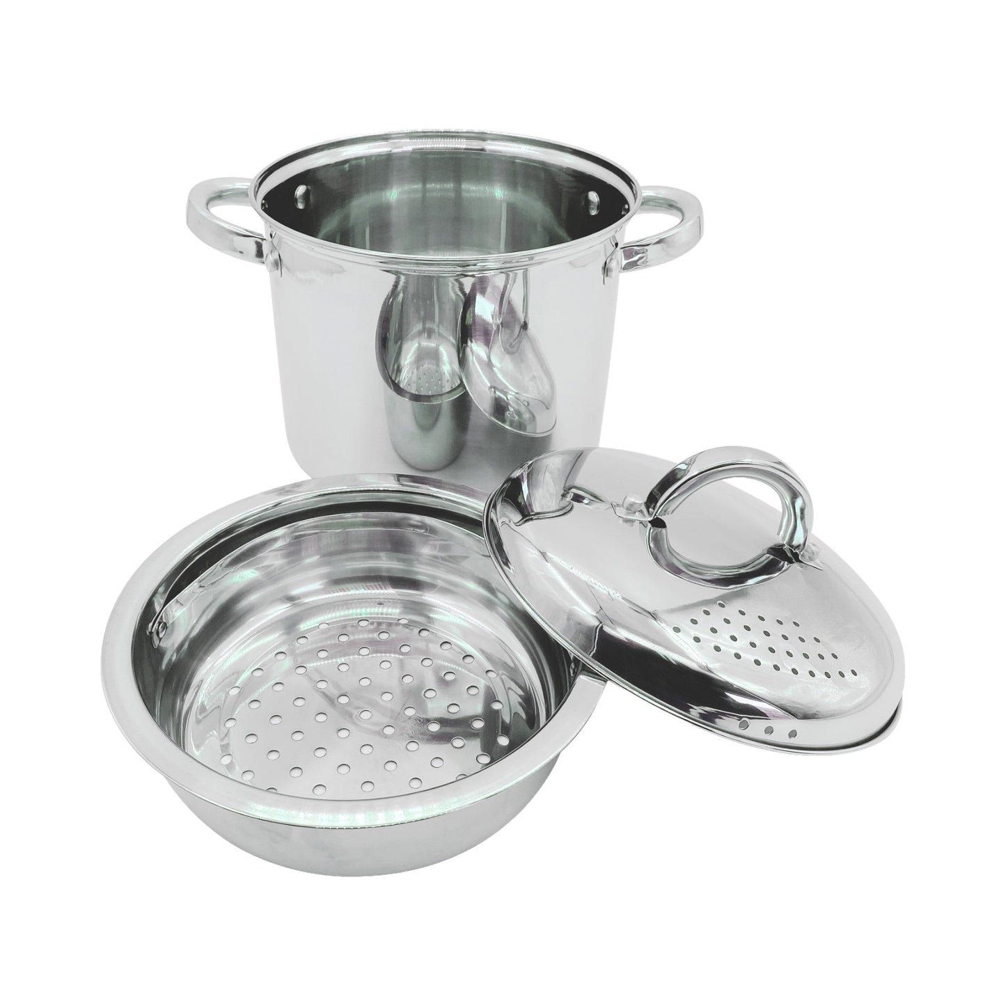 Olla Para Pasta + Colador + Vaporera Acero Sangerfield 4,7 Lts Oster2#Plateado