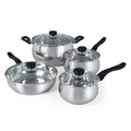 Batería De Cocina Acero Inoxidable Rametto 8 Pzs Oster1#Plateado / Plateado