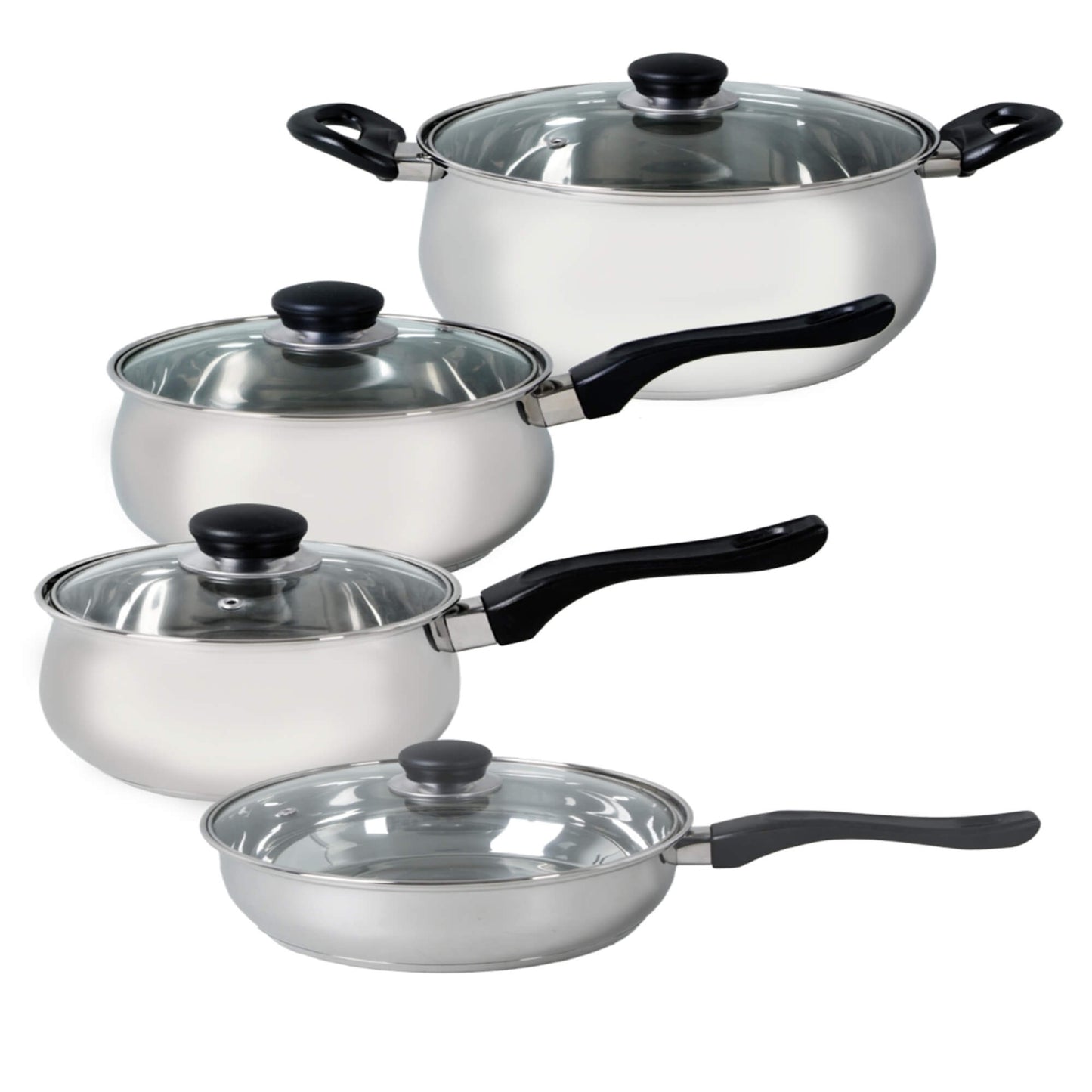 Batería De Cocina Acero Inoxidable Rametto 8 Pzs Oster2#Plateado