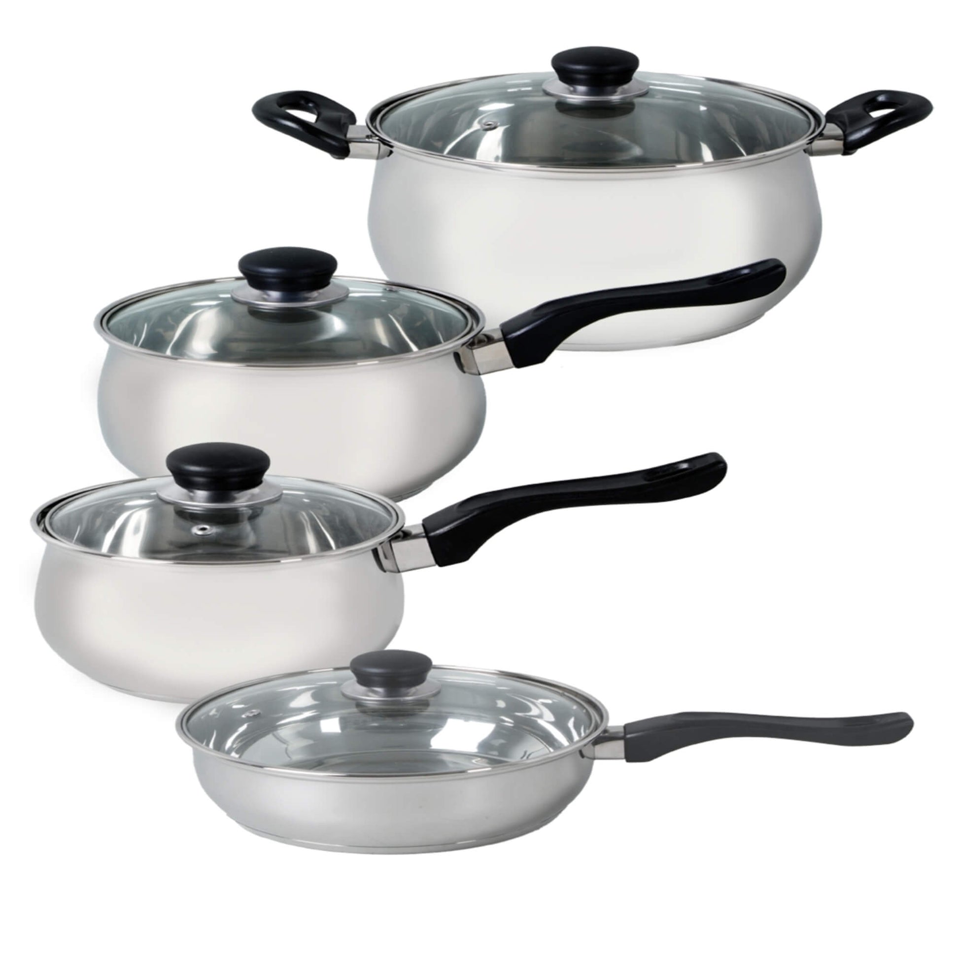 Batería De Cocina Acero Inoxidable Rametto 8 Pzs Oster2#Plateado