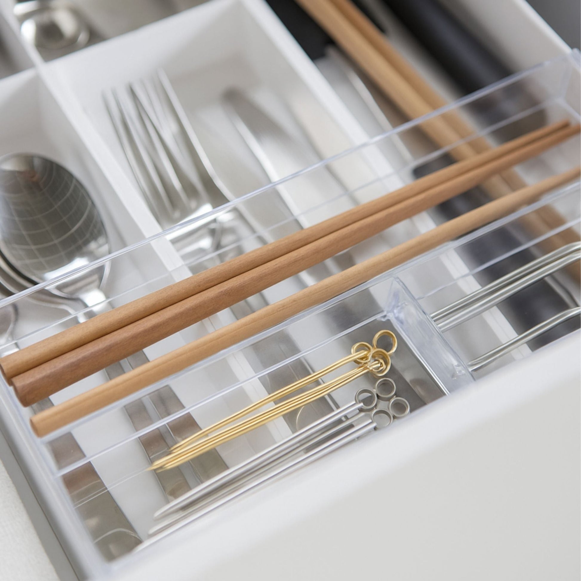Organizador de Cubiertos Extensible Yamazaki2#Blanco
