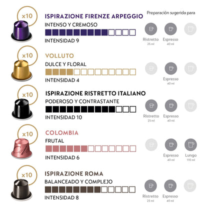 Pack 50 Cápsulas De Café Favoritos Nespresso2#Sin color