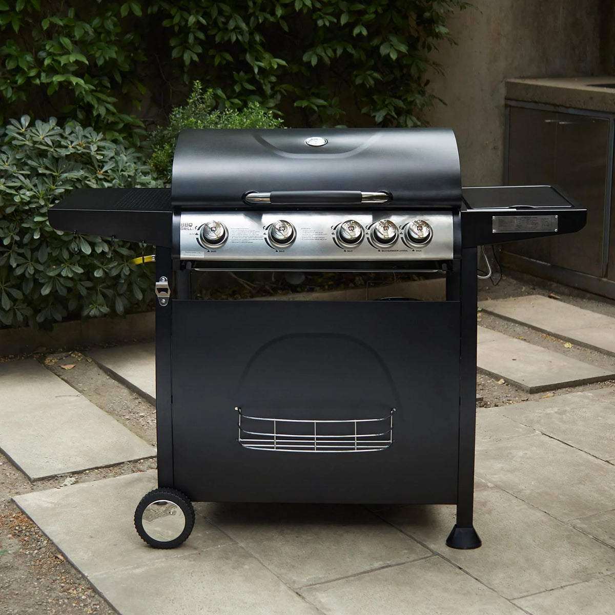 Parrilla Indiana 4 Quemadores + Quemador Lateral BBQ402GCQL BBQ Grill2#Negro