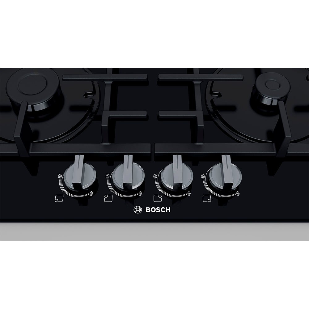 Encimera a Gas Vidrio Templado 4 Quemadores  Serie 4 60 cm Bosch2#Negro