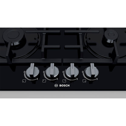 Encimera a Gas Vidrio Templado 4 Quemadores  Serie 4 60 cm Bosch2#Negro