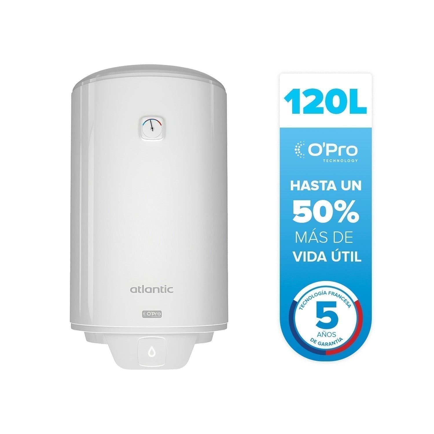 Termo Eléctrico Opro + 120 Lts Atlantic1#Blanco