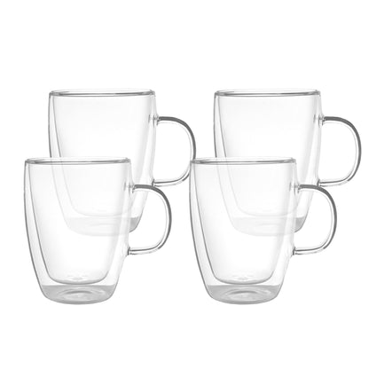 Set 4 Tazas de Vidrio Doble Pared 350 ml Simplit6#Sin Color
