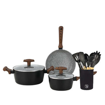 Batería de Cocina Oregon 5 Pzs + Set 12 Utensilios Simplit1#Celeste