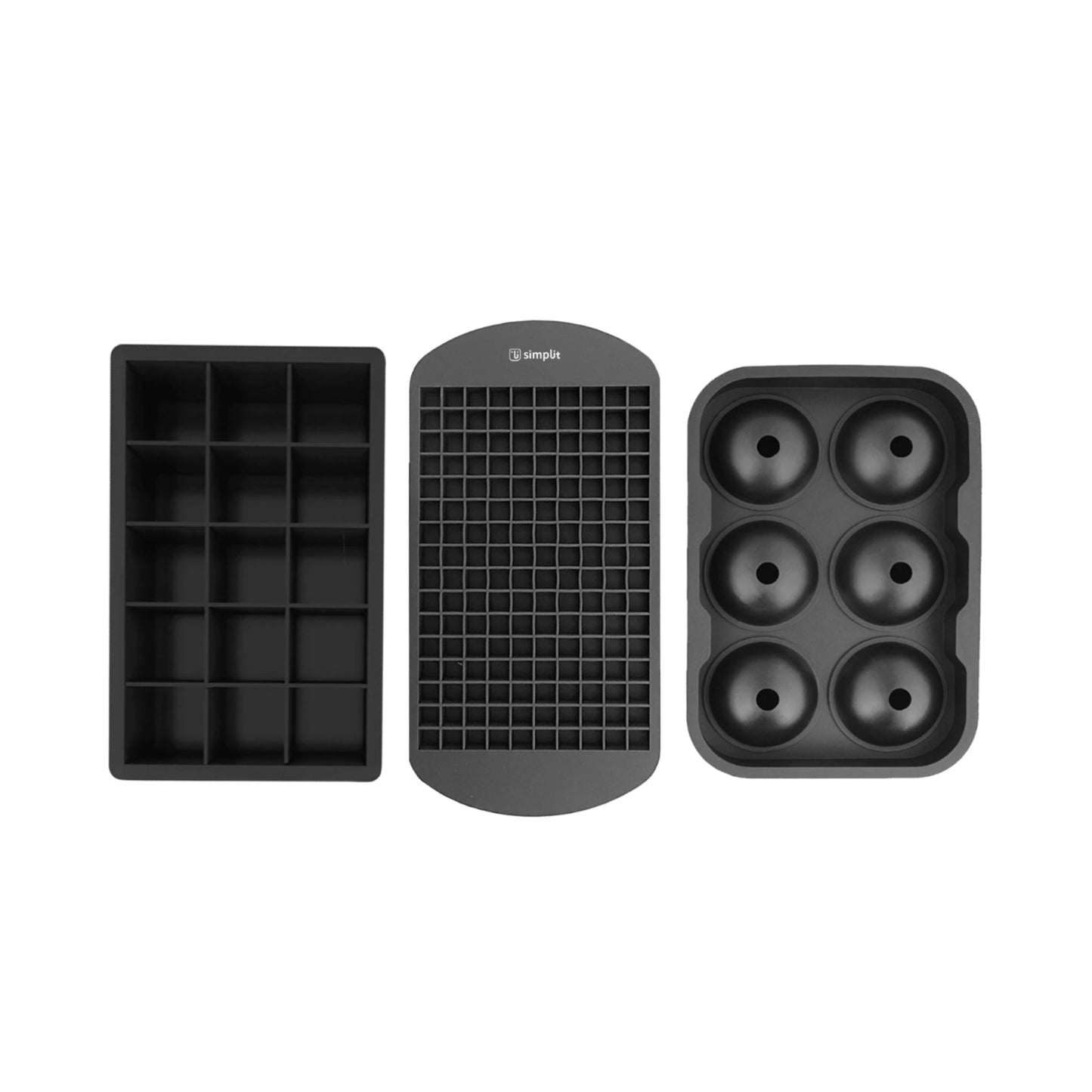 Pack 3 Cubetas de Hielo Silicona Simplit1#Negro