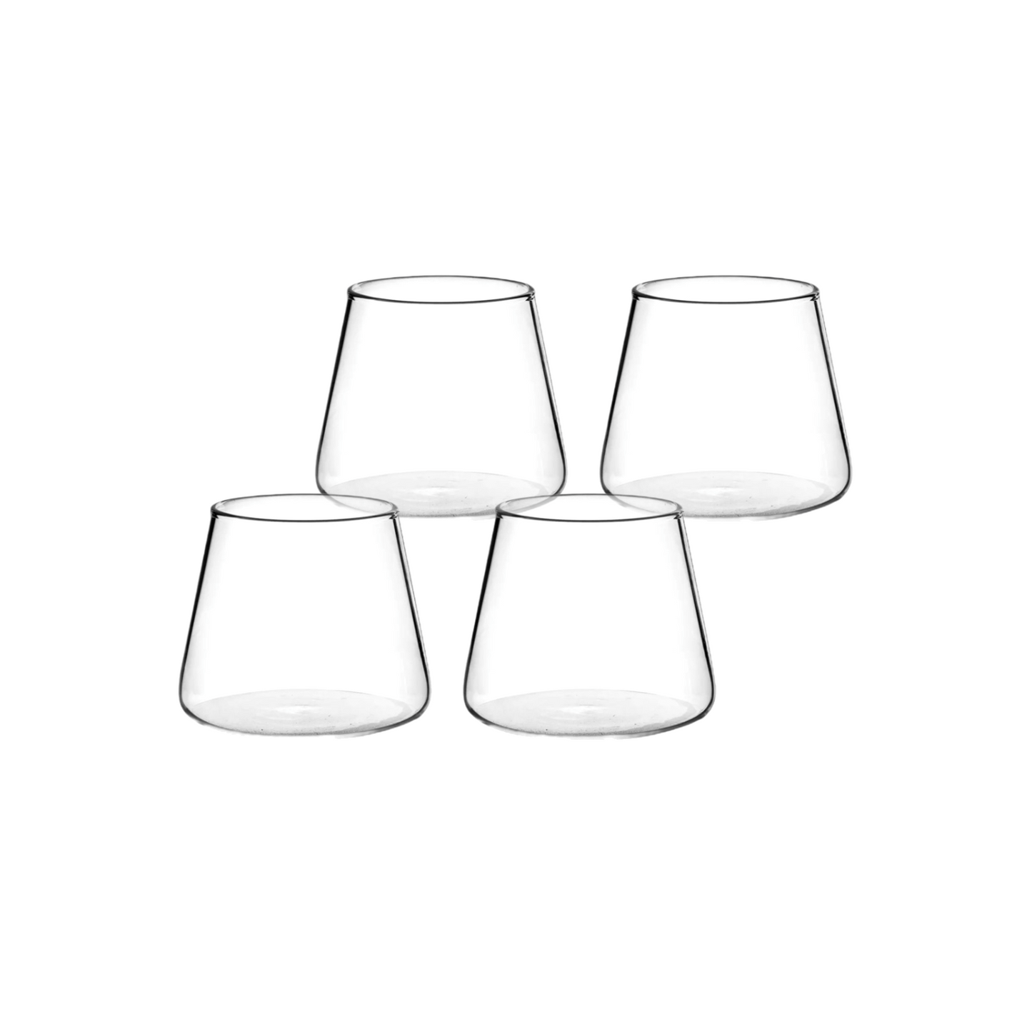 Pack 4 Vasos De Vidrio Estilo Japonés 320 Ml3#Sin color