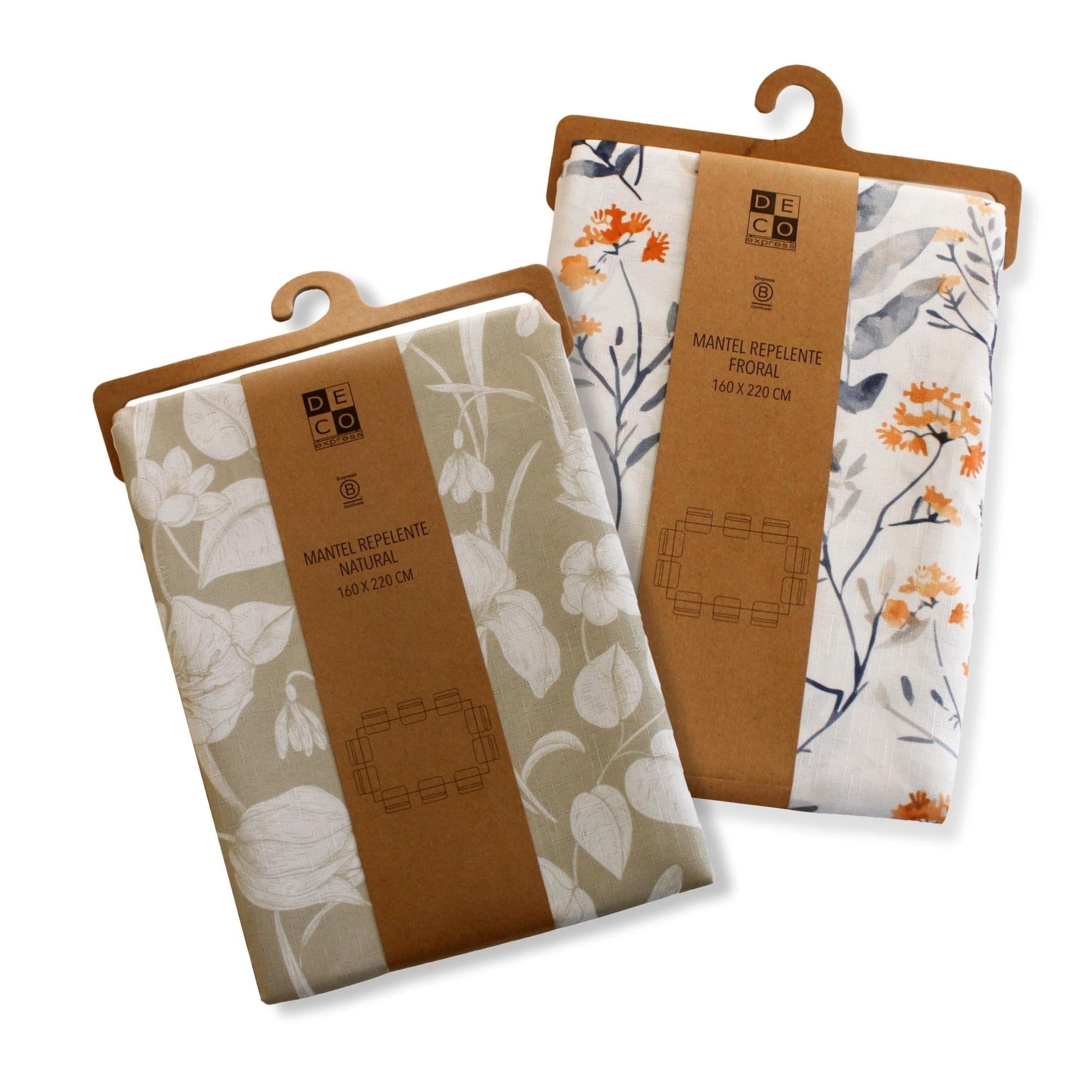 Set 2 Manteles Antimanchas Floral y Natural 160x220 cm Decoexpress1#Sin color