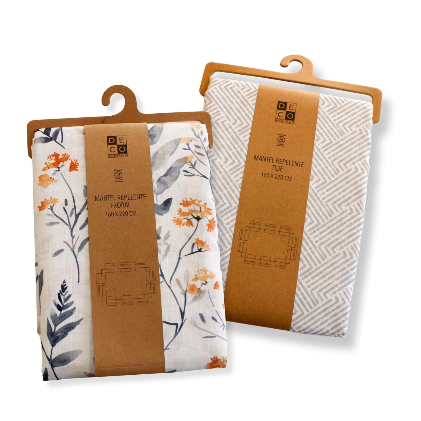 Set 2 Manteles Antimanchas Floral y Tide 130x180 cm Decoexpress1#Sin color