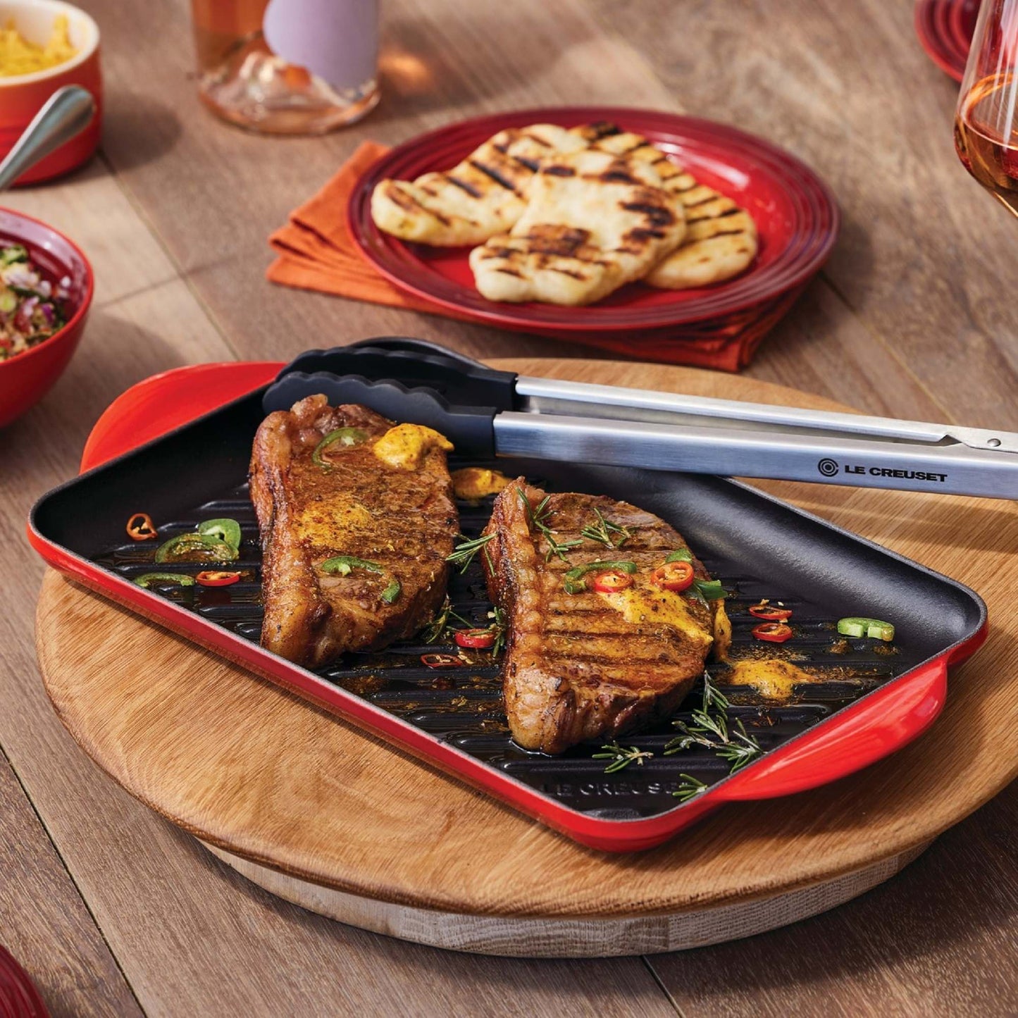 Parrilla Tradition Grill Rectangular 32 Cm Le Creuset1#Rojo