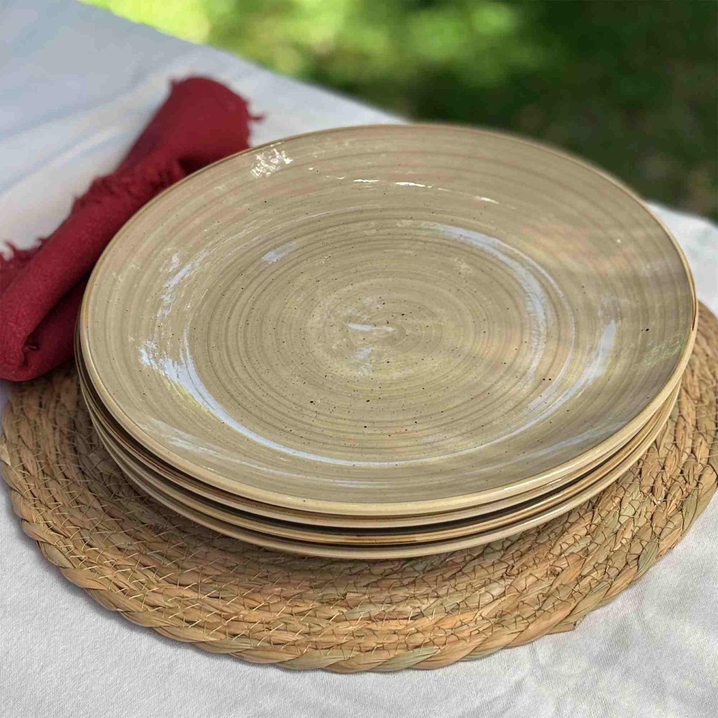 Set 4 Platos Fondo Cerámica 26,7cm Siena Simplit7#Beige