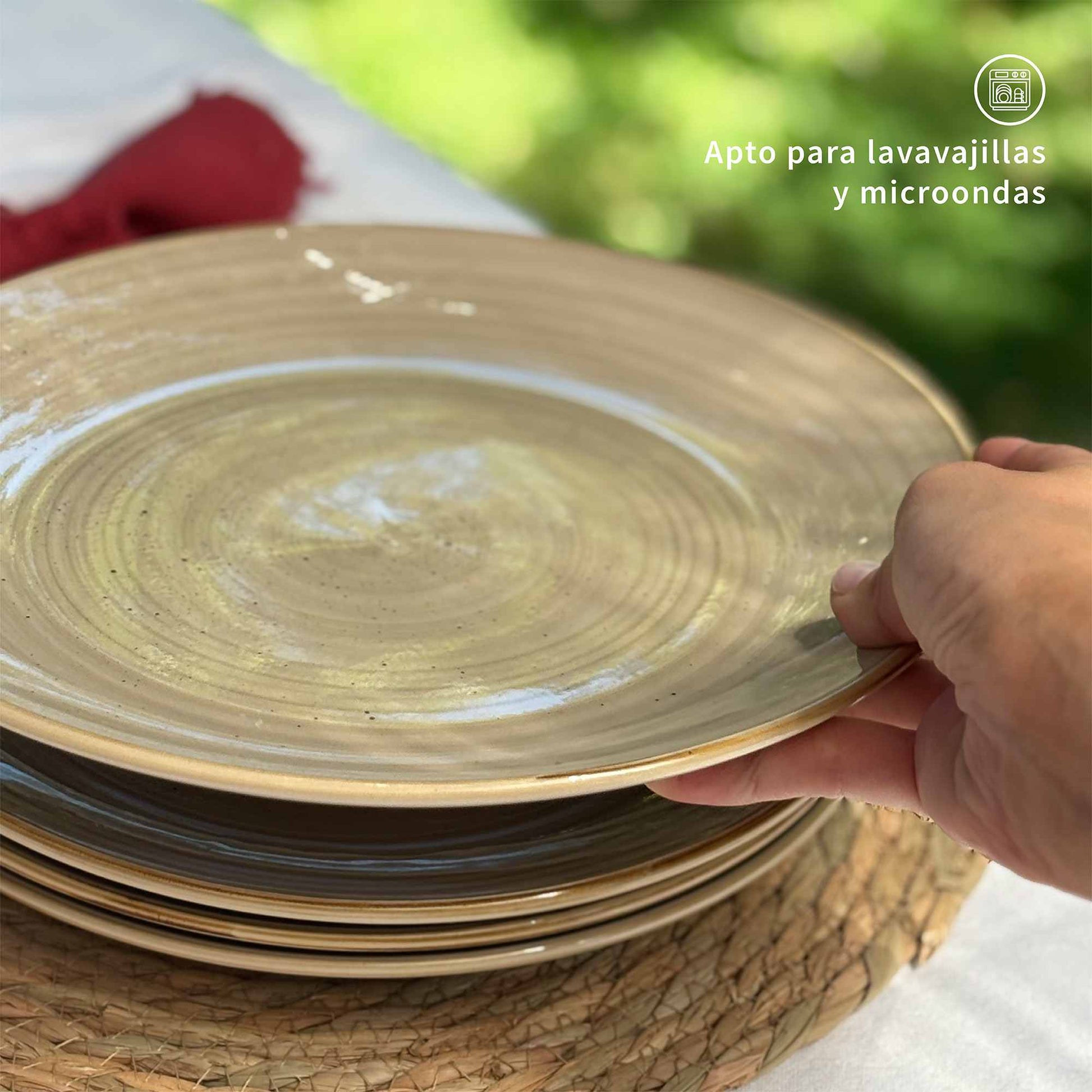 Set 4 Platos Fondo Cerámica 26,7cm Siena Simplit3#Beige