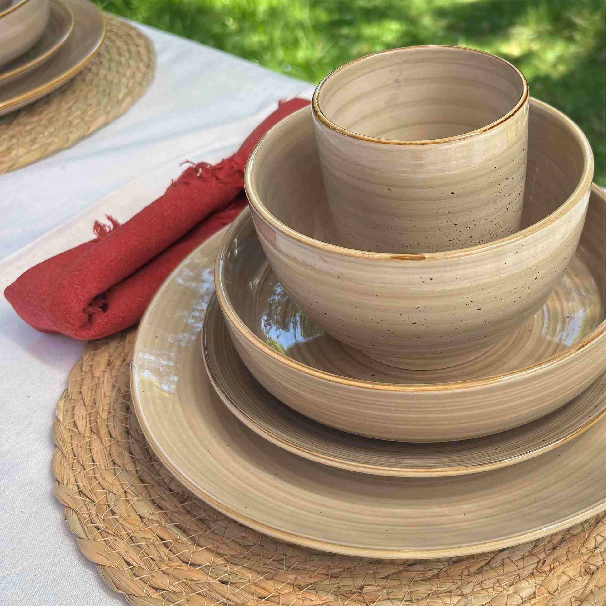 Set 4 Platos Fondo Cerámica 26,7cm Siena Simplit6#Beige