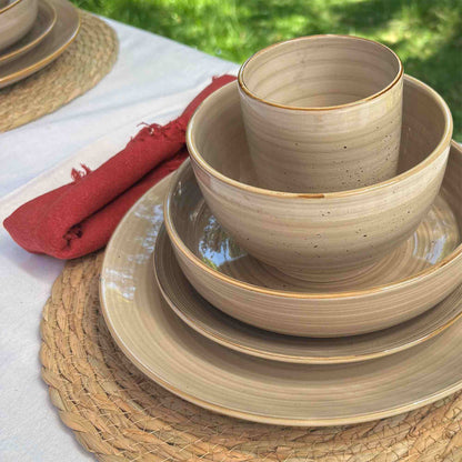 Set 4 Platos Fondo Cerámica 26,7cm Siena Simplit6#Beige