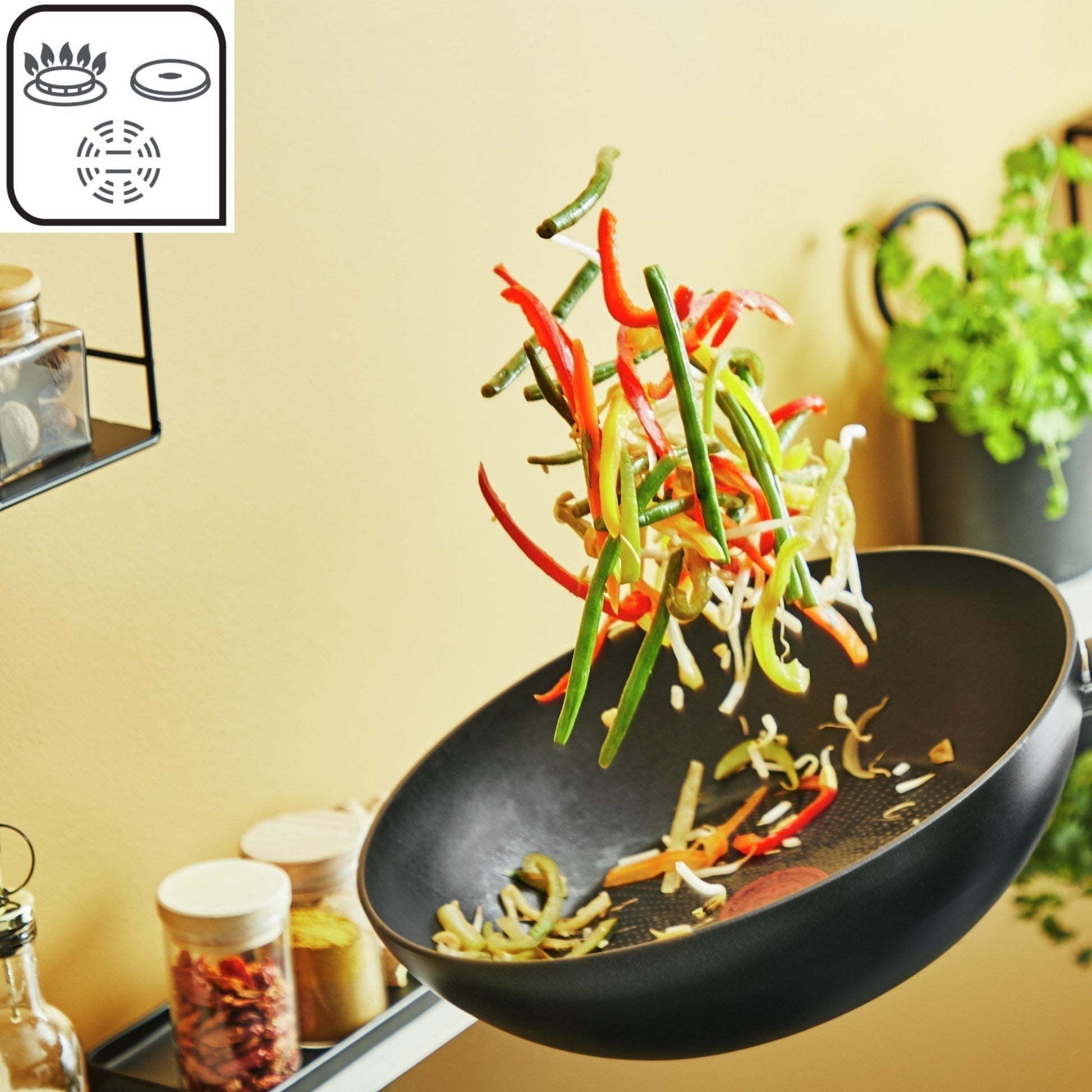 Wok 28 Cm + Tapa Super Cook Tefal1#Negro