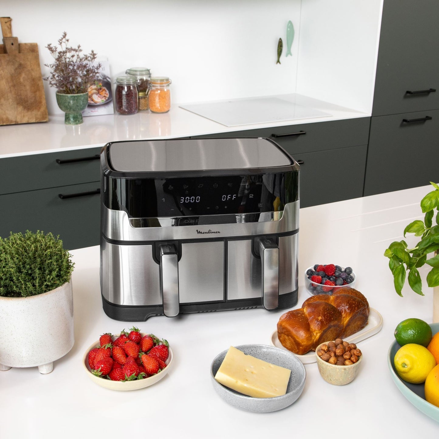 Freidora De Aire Easy Fry & Grill Dual 8,3L Moulinex1#Inox