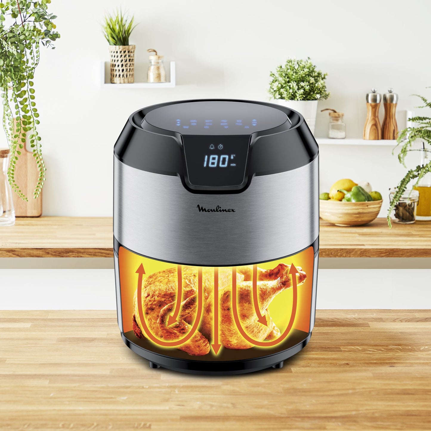 Freidora de Aire Easy Fry Deluxe 4.2L Moulinex2#Acero