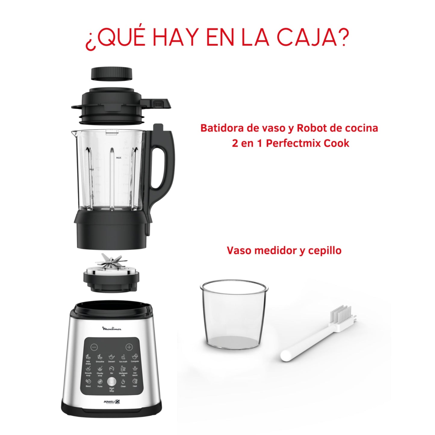 Licuadora PerfectMix Cook 1400W Digital Moulinex7#Negro