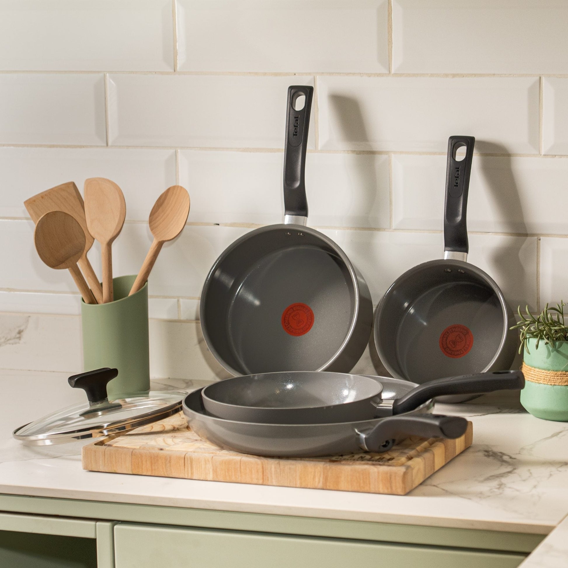 Bateria De Cocina Ceramica Change 5 PCS Tefal1#Gris