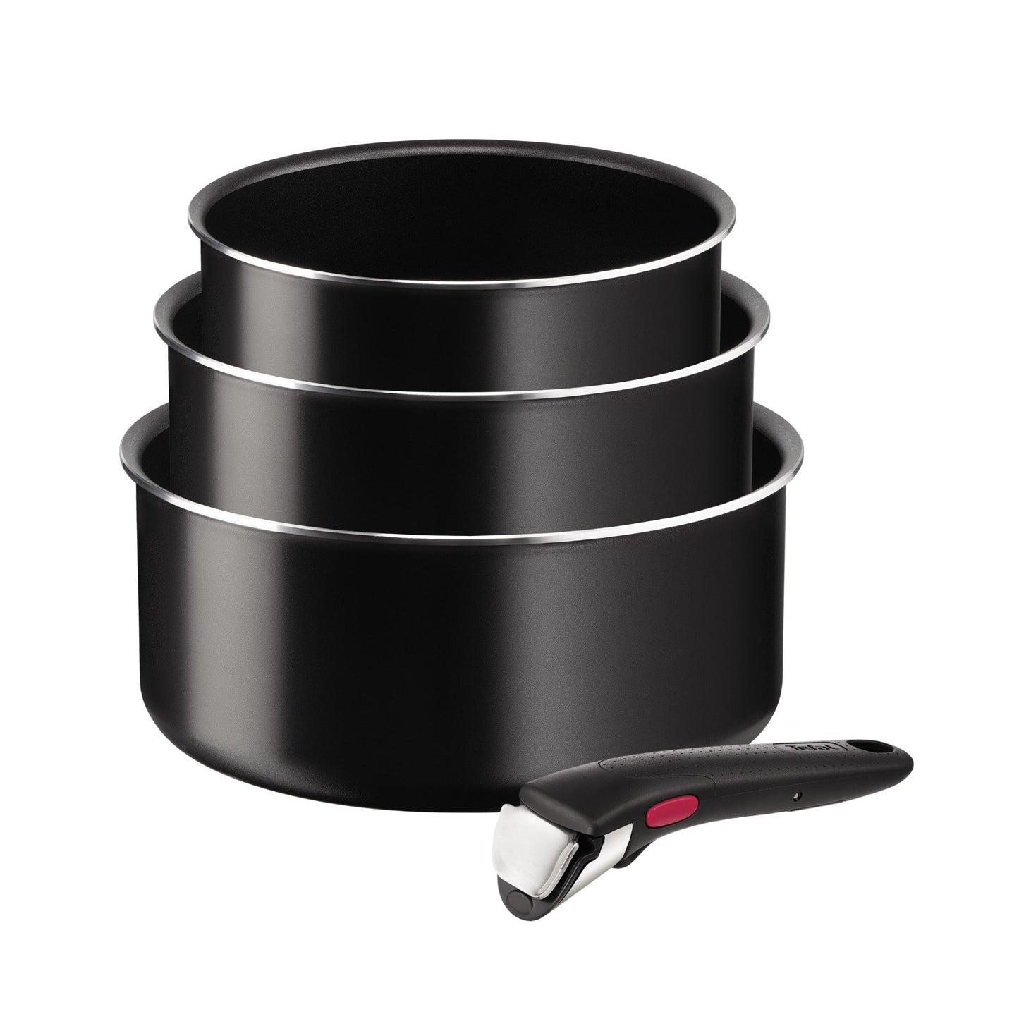 Set 3 Ollas Antiadherente 16/18/20 cm + Mango Removible Ingenio Tefal1#Negro