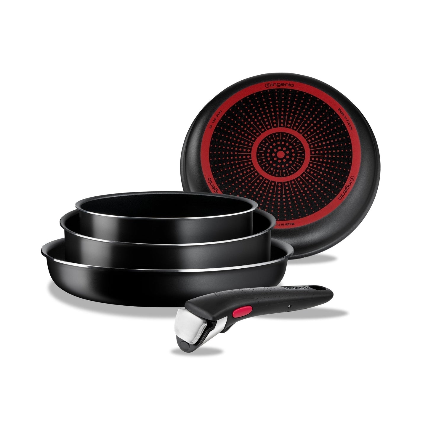 Set 3 Ollas Antiadherente 16/18/20 cm + Mango Removible Ingenio Tefal3#Negro