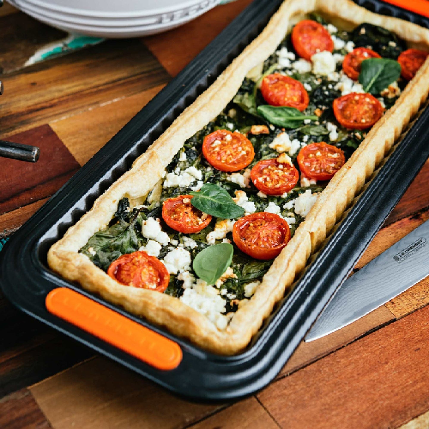 Molde Tarta Rectangular Con Base Extraíble Le Creuset2#Negro